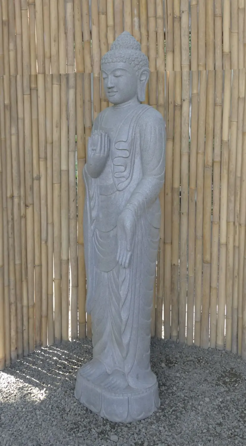  Product image 2 of the product “Standing Buddha with Lotus Flower, ca. 182cm H ”